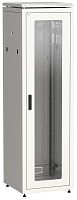 ITK Шкаф сетевой напольный 19" LINEA N 42U 600х600мм стеклянная передняя дверь, задняя металлическая серый | код LN35-42U66-GM | IEK